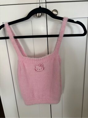 Forever 21 Pink Fuzzy Hello Kitty Tank Top for Kids
